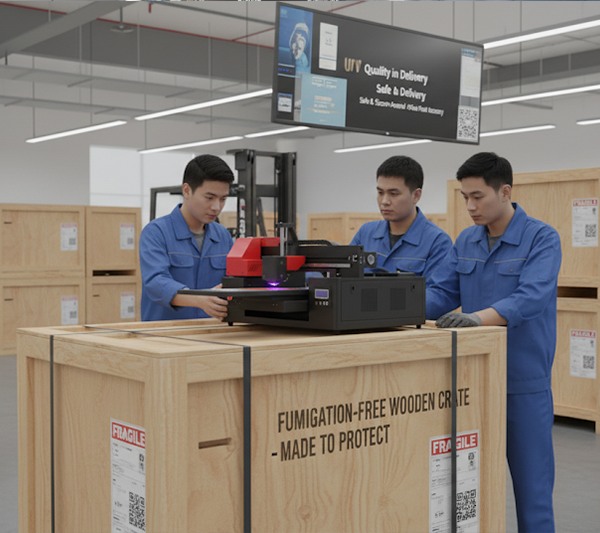 Quality in delivery ensures safe arrival of a3 uv printers worldwide Careful packaging and global shipment process to deliver reliable a3 uv printer machines to customers