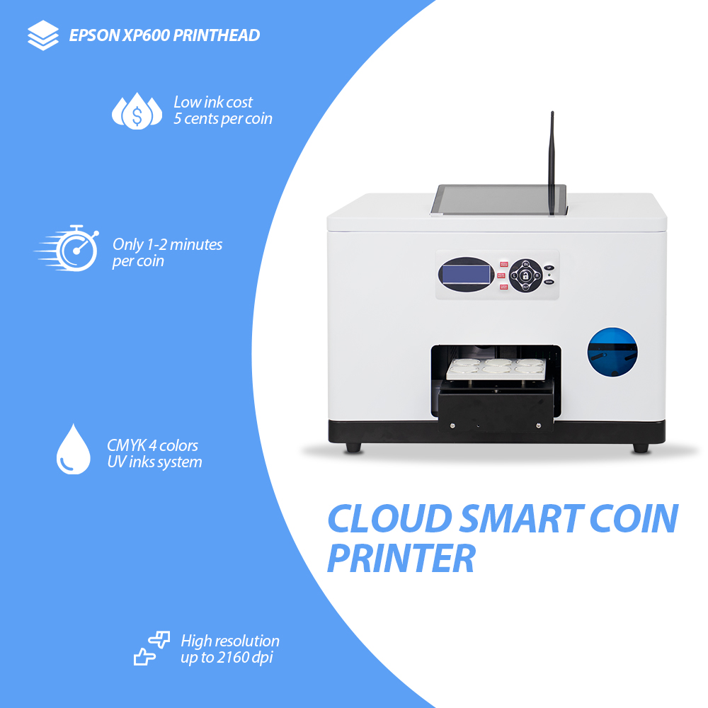 New Arrival RF-CO1 APP A5 UV Printer For Coins | Dog Pet Nameplate | Medal