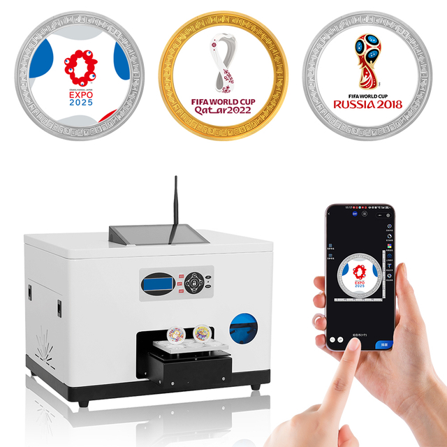 New Arrival RF-CO1 APP A5 UV Printer For Coins | Dog Pet Nameplate | Medal