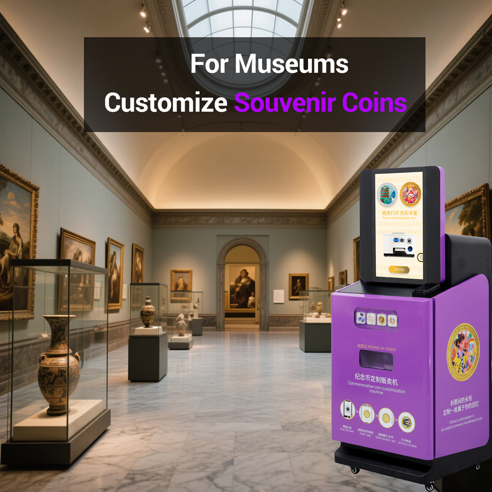 RF-JNB1 Full Automatic Coin Printing & Vending Machine Wifi Smart Souvenir UV Printer For Tourist Attractions 