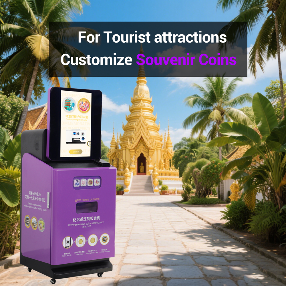 RF-JNB1 Full Automatic Coin Printing & Vending Machine Wifi Smart Souvenir UV Printer For Tourist Attractions 