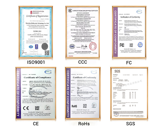 Our inkjet uv printer meets CE, FCC, RoHS, CCC, and ISO9001 certifications, ensuring eco-friendly, safe, and reliable global printing solutions.