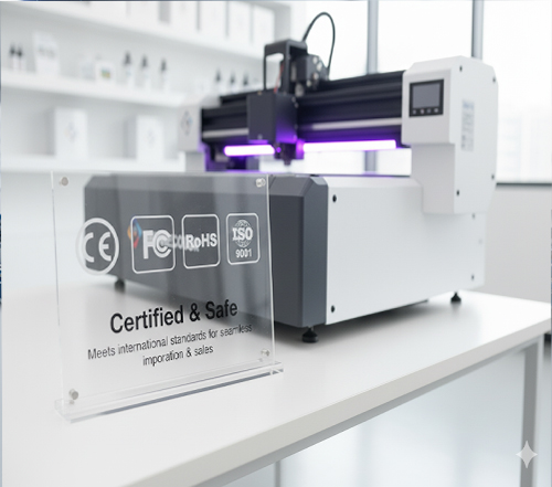Certified and safe smart uv printer with CE, RoHS, and ISO standards for professional use
