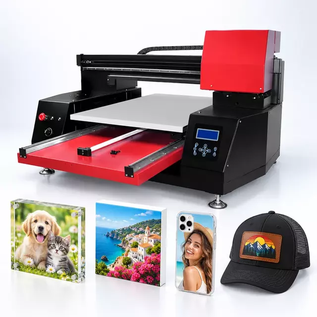 Refinecolor 6090 UV Flatbed Printer F1080/ I1600 A1 UV LED Printer Machine Vacuum Table Included