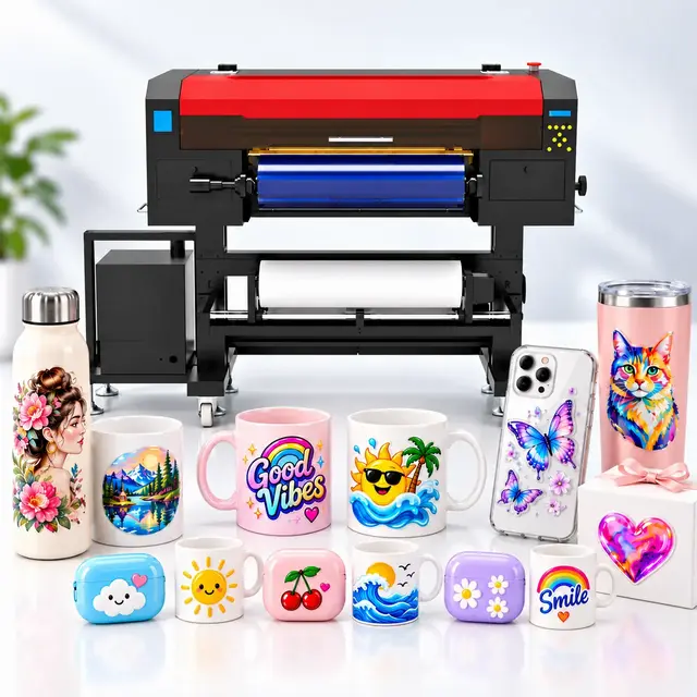 2025 New Arrival Refinecolor 60cm UV DTF Printer Epson I1600U1/ I3200U1/ XP600 Roll To Roll Printing Cup Wrap Transfer Stickers